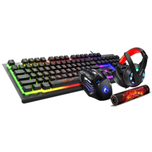 COMBO 4 EN 1 GAMER TECLADO/HEADSET/MOUSE/PAD CON LUZ
